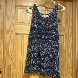 Girls large blue dress and colorful floral